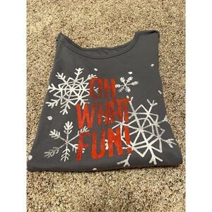 Target Christmas Oh What Fun snowflake long sleeve T-shirt
